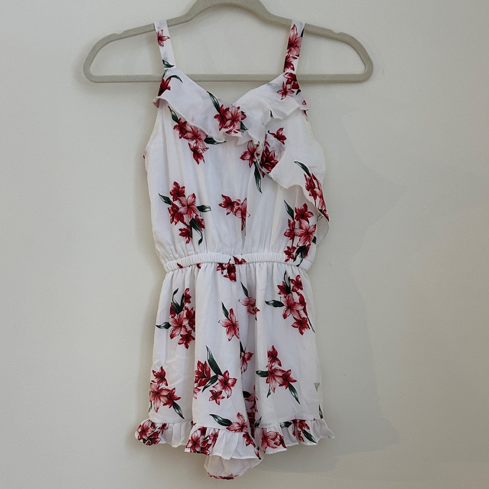Guess Girls’ Floral Red and White Romper
